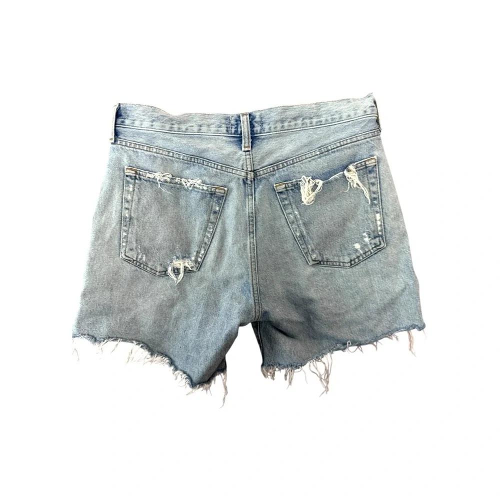 Agolde Blue Denim Shorts Resort Summer Beach